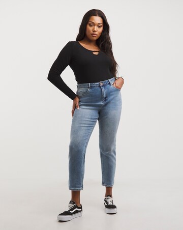 Black Long Sleeve Notch Neck Body