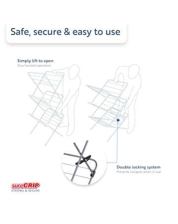 Minky Suregrip Long Drop Three Tier Airer
