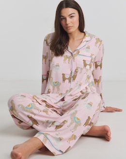 Chelsea Peers Jersey Alpaca Print Pyjama Set