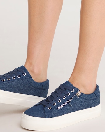 Kate Lace Up Zip Detail Chunky Trainers Wide E Fit