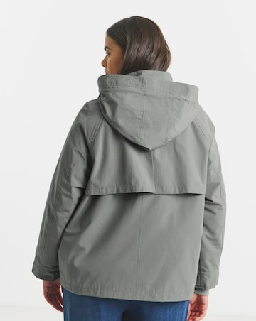 Grey Short Storm Flap Parka