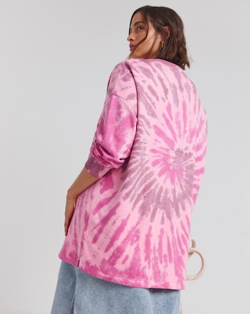 Pink Tie Dye Tunic Sweatshirt