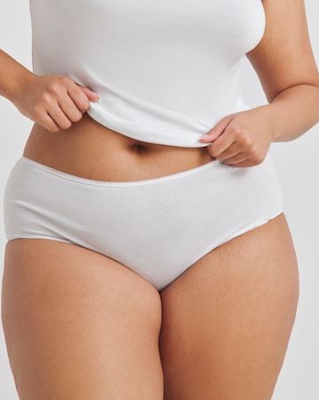 Pretty Secrets 4 Pack Value Cotton Full Brief Knickers -White
