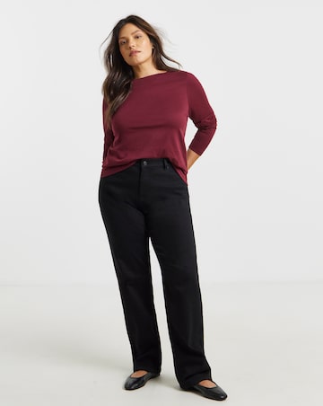 Black, Mocha & Burgundy 3 Pack Slash Neck Tops