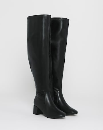 Amina Over The Knee Stretch Boots - Wide Fit (E) & Super Curvy Calf