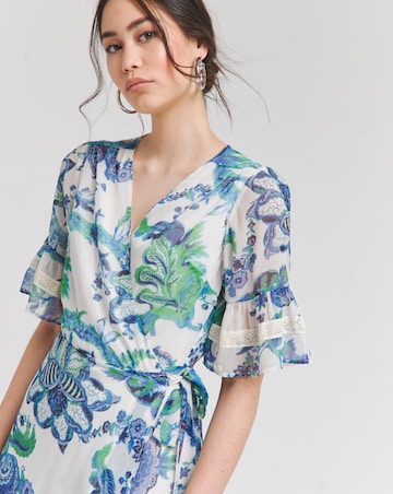 Hope & Ivy Catalina Flutter Sleeve Wrap Maxi Dress