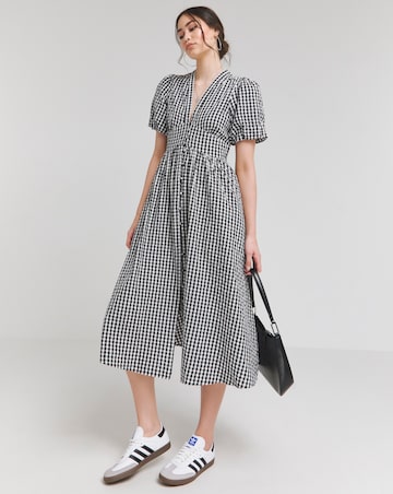 Nobody's Child Black Gingham Check Starlight Midi Dress