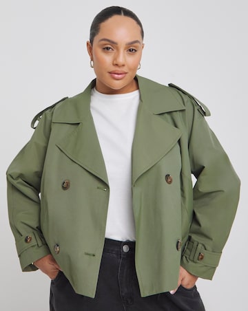 Khaki Cropped Trench