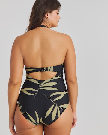 Figleaves Tailor Twist Halter Tummy Control Swimsuit
