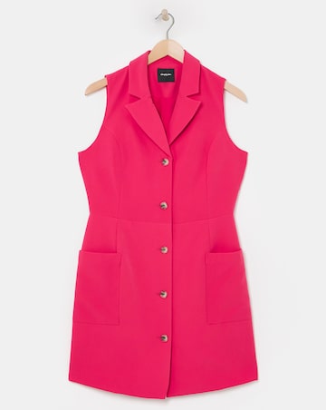 Simply Be Pink Sleeveless Waistcoat Dress