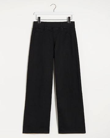 Lottie Black Pull On Wide Leg Jeggings