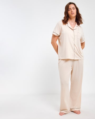 Pretty Secrets Supersoft Ribbed Button Through Pyjama Set