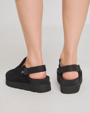 Austin Suede Chunky Closed Toe Mules - Wide Fit (E)