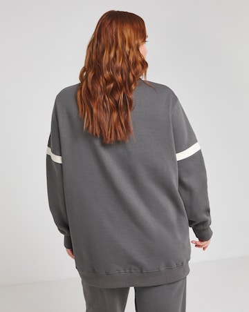 Charcoal Side Stripe Crew Neck Tunic