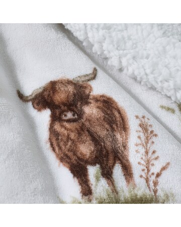 Catherine Lansfield Angus Highland Cow Fleece Throw