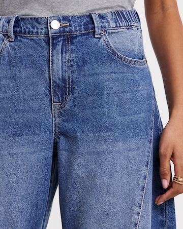 Simply Be Mid Wash Voluminous Barrel Leg Jean