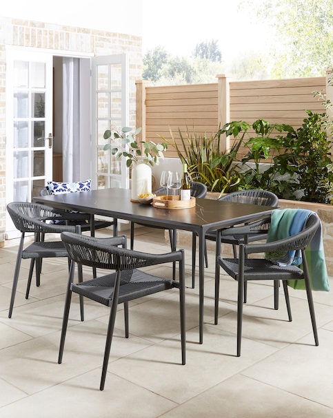 Sicily Premium Sintered Stone 6 Seater Dining Set