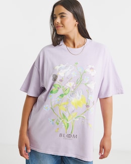 Lilac Floral Graphic T-Shirt