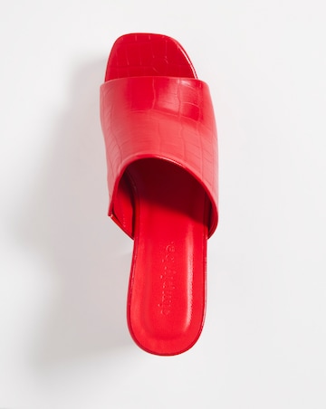 Parla Mule Heeled Platform Sandals Ex Wide Fit