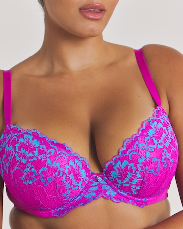 Ann Summers Sexy Lace Planet Two Tone Plunge Bra Pink/Blue