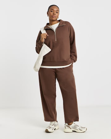 Chocolate Zip Neck Sweatshirt