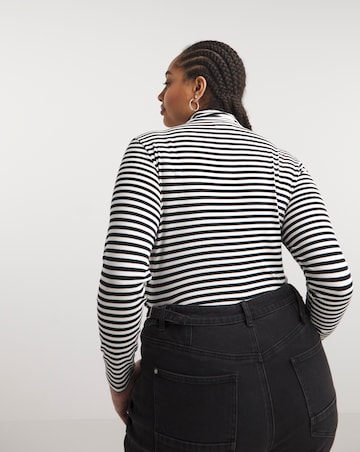 Stripe Roll Neck Bodysuit