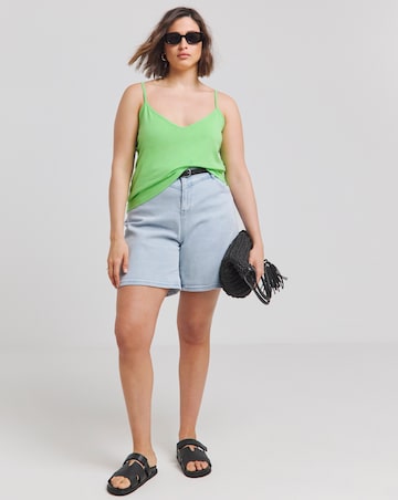 Black & Green 2 Pack V Neck Longline Camis