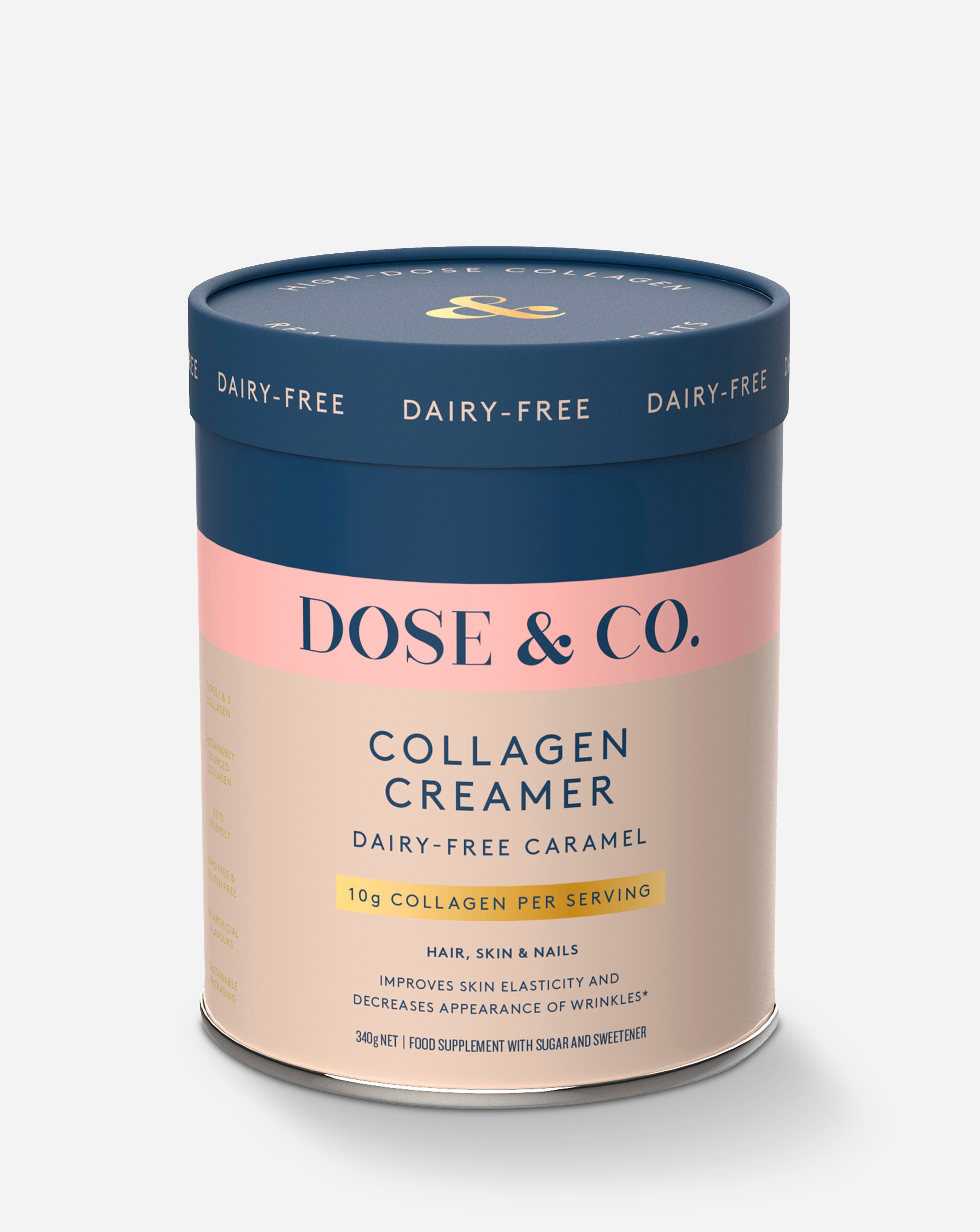 Dose & Co Dairy Free Collagen Creamer Caramel 340g Simply Be