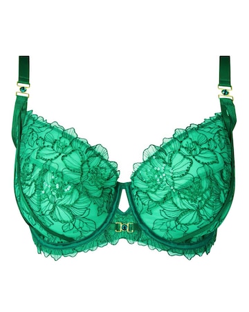 Ann Summers Divine Temptation Fuller Bust Non Pad Balcony Wired Bra Mid Green