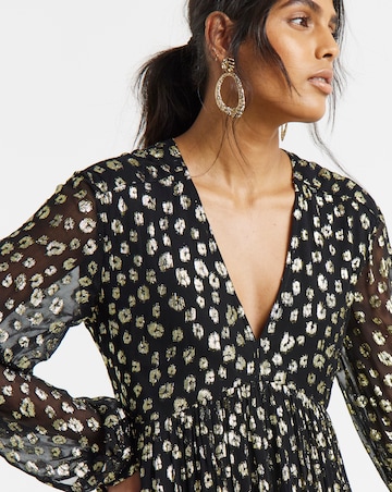 Simply Be Gold Animal Jacquard Smock Dress