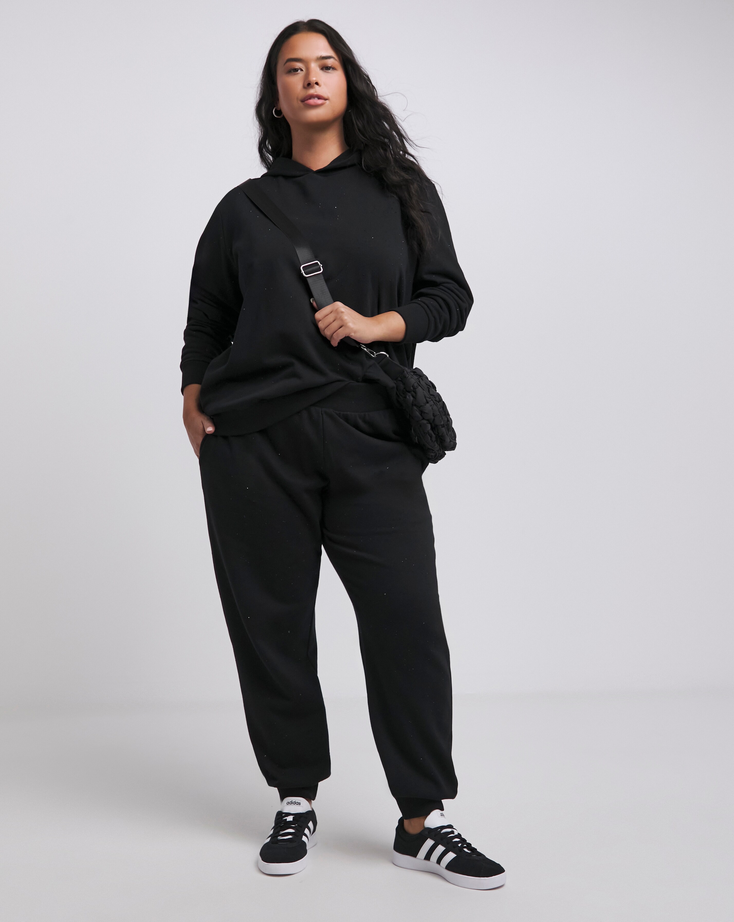 Black Diamante Joggers Simply Be