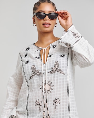 Figleaves Cotton Embroidered Kaftan