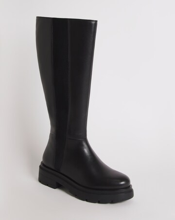 Calista Knee High Chelsea Boots Extra Wide EEE Fit Super Curvy Calf