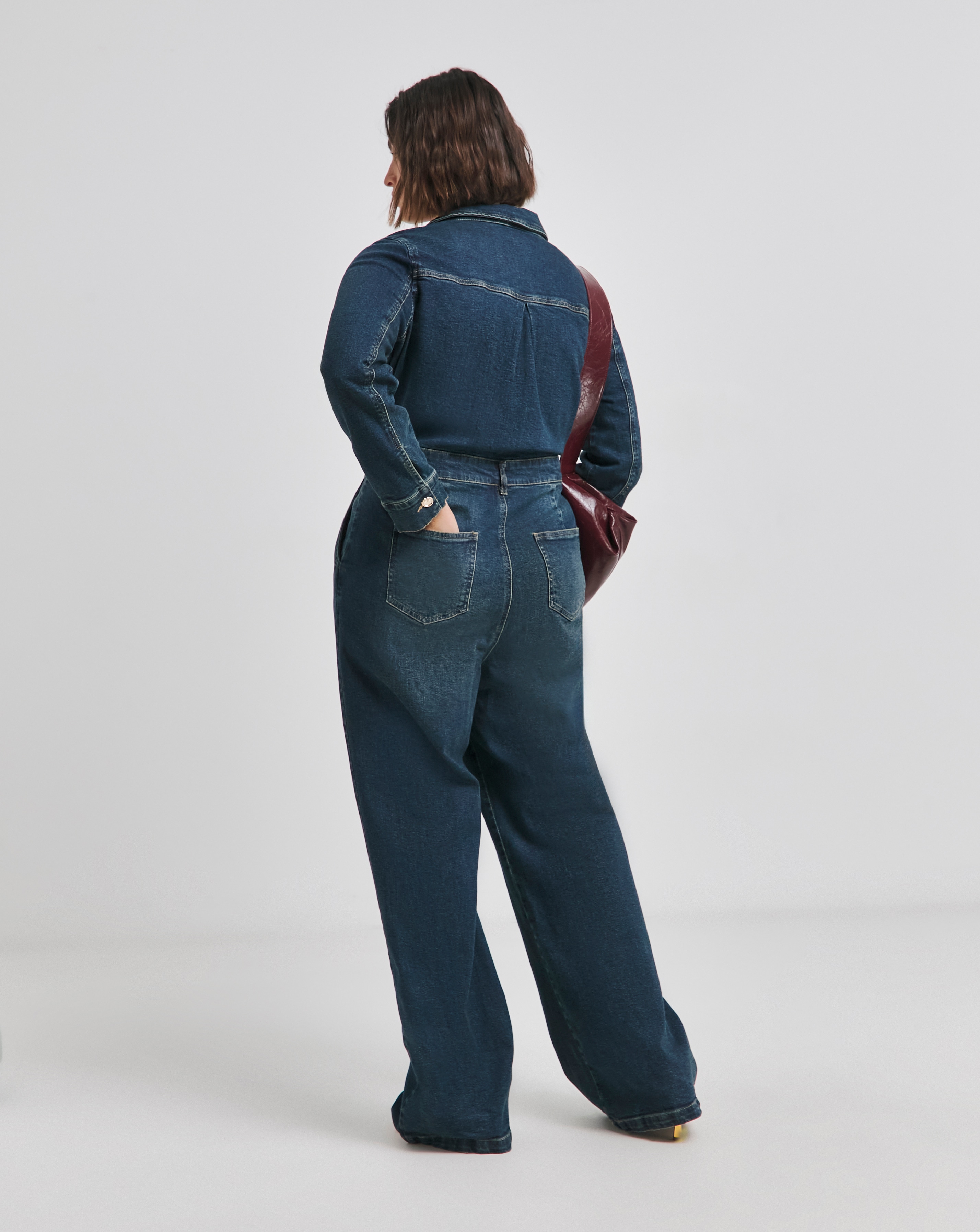 Clearance dark wash denim jumpsuit Cheap Sale Black Friday