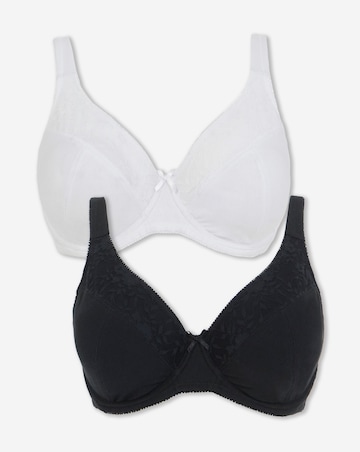 Pretty Secrets (2 Pack) New Sarah Cotton Wired Full Cup Bras (B-G)