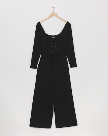 Wide Leg Stretch Rib Jumpsuit