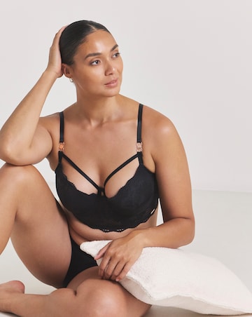 Figleaves Curve Amore Padded Balcony Bra B-F - Black