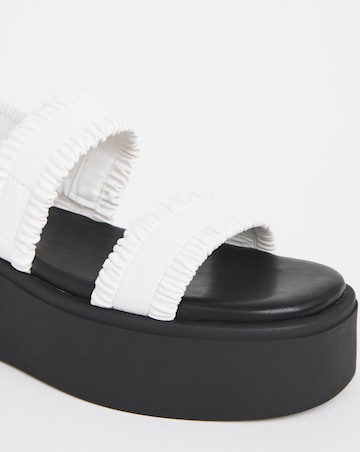 Pixie Ruched Strapped Flatform Sandals Wide E Fit Simply Comfort
