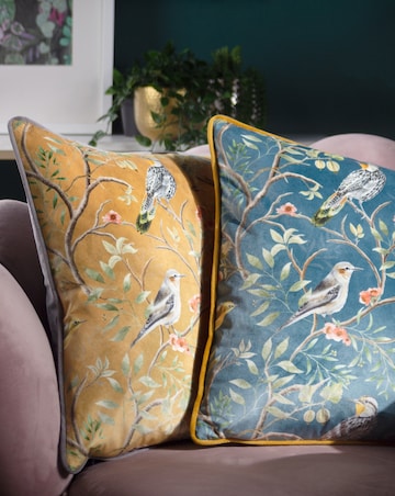Wylder Orient Chinoiserie Birds Cushion Cover - Gold