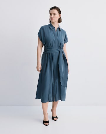 Mango Belt Shirt Dress Maca