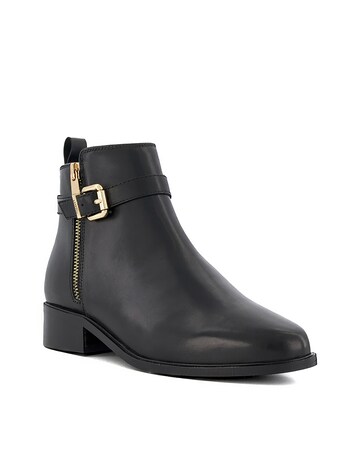Dune Pepi Leather Buckle Ankle Boots Standard Fit