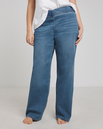 Mid Blue Stretch Wide Leg Weekender Jeggings