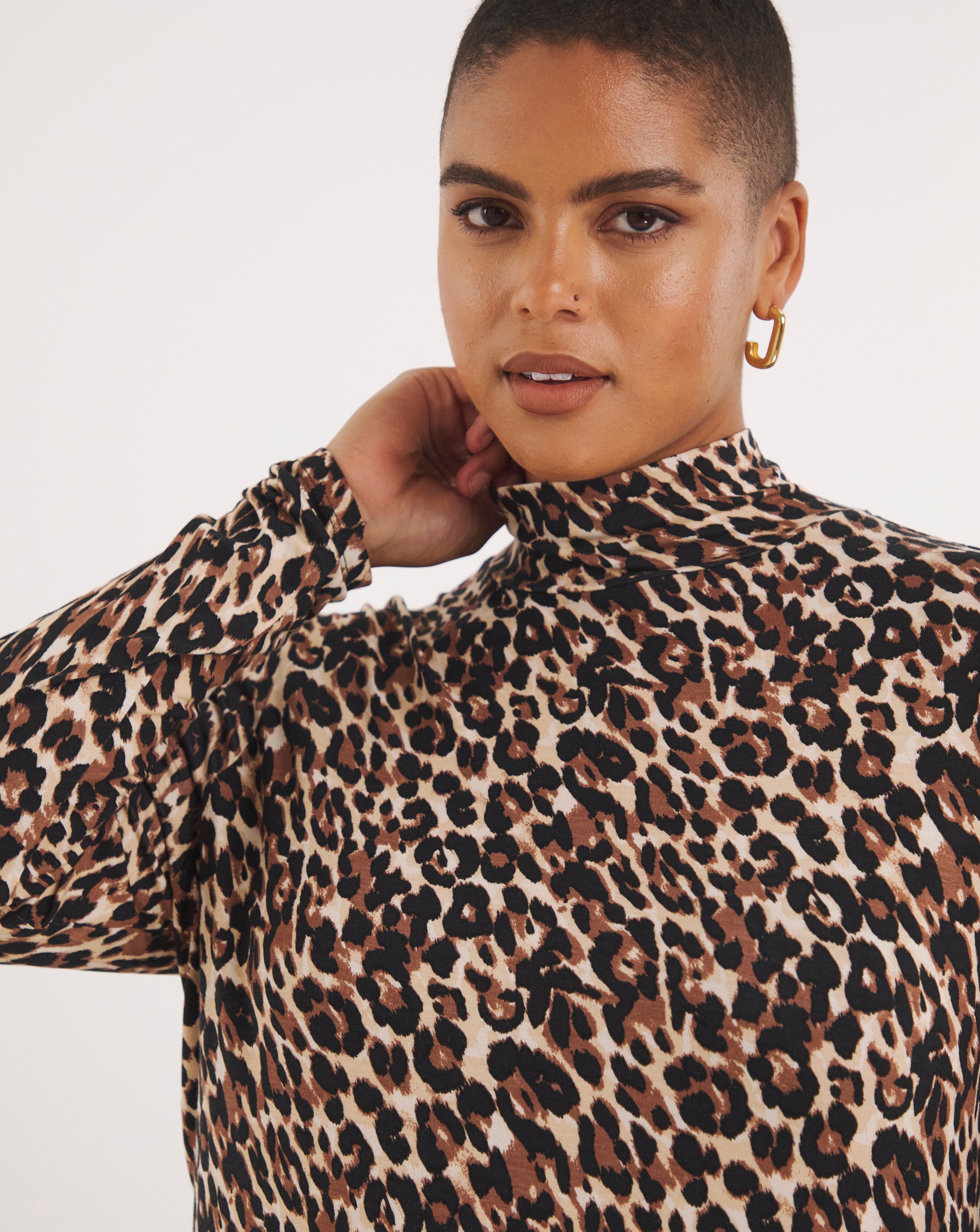 High neck animal deals print top