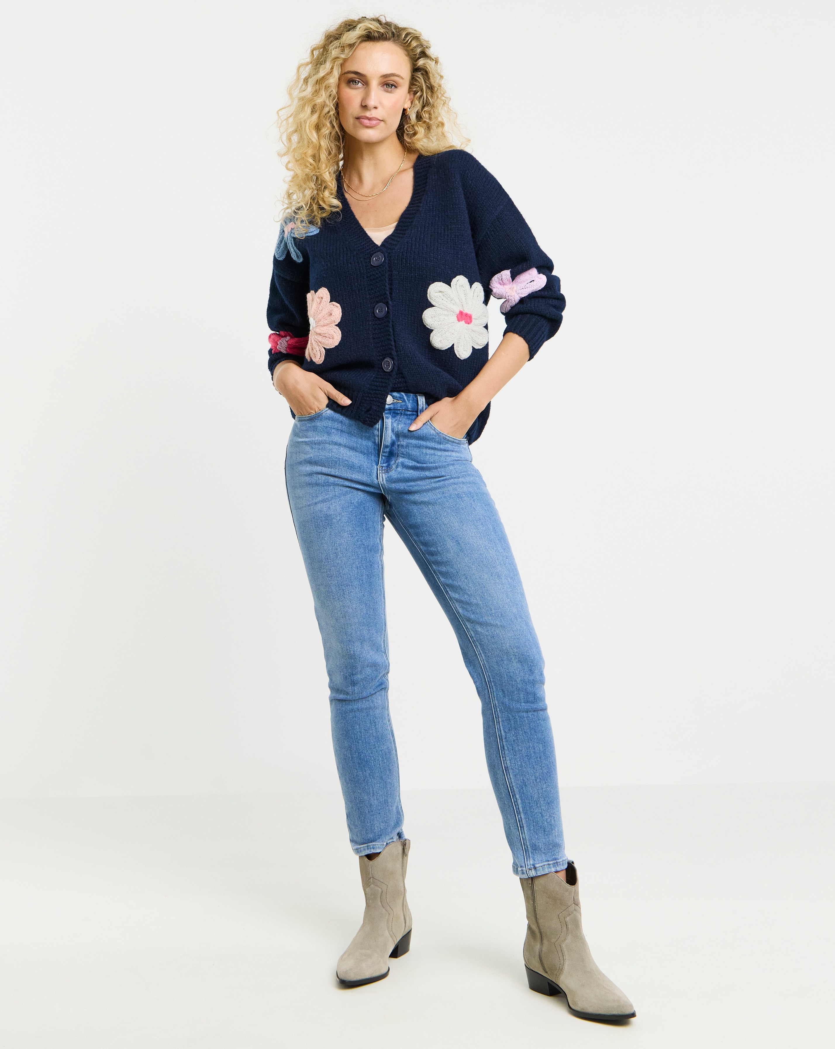 Tory Burch floral-appliqué Cardigan | Red | TR