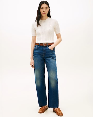 Tommy Hilfiger Cable Knit Short Sleeve Sweater
