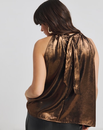 Simply Be Shimmer Satin Halterneck Blouse