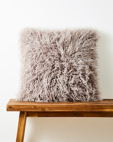 Mongolian Faux Fur Cushion - Mink