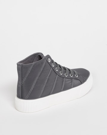 Ayla Quilted Hi Top Trainers - Wide Fit (E)