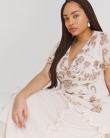 Maya Curve Embellished Twist Front Maxi Dress
