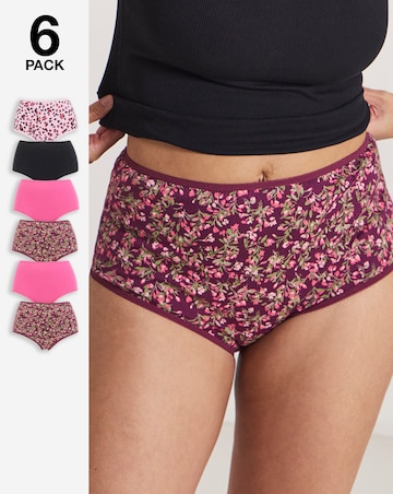 Pretty Secrets (6 Pack) Cotton Full Fit Brief Knickers